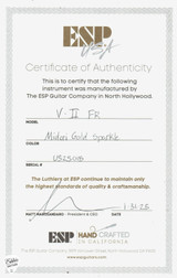 ESP USA V-II FR BH Electric Guitar in Midori Gold Sparkle