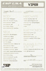 ESP USA Viper FM GH Electric Guitar in Lynch Burst