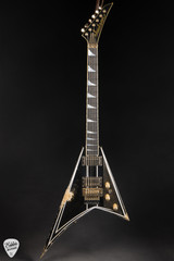 Jackson Custom Shop RR Randy Rhoads Nitro Relic Electric Guitar in Black with Vintage White Pinstripes