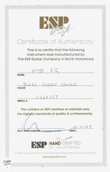 ESP V-II FR BH Electric Guitar in Rustic Copper Sparkle