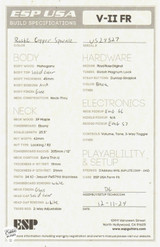 ESP V-II FR BH Electric Guitar in Rustic Copper Sparkle