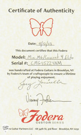 Fodera Mini MG/Crescent 4 Elite One Off Build Bass Guitar in Mystic Dream