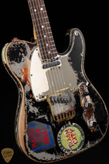 Fender Custom Shop Limited Edition Master Built Joe Strummer Telecaster Heavy Relic - Aged Black over 3-Color Sunburst Electric Guitar