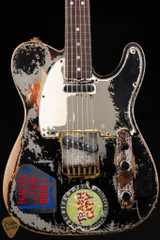 Fender Custom Shop Limited Edition Master Built Joe Strummer Telecaster Heavy Relic - Aged Black over 3-Color Sunburst Electric Guitar