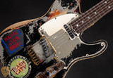 Fender Custom Shop Limited Edition Master Built Joe Strummer Telecaster Heavy Relic - Aged Black over 3-Color Sunburst Electric Guitar