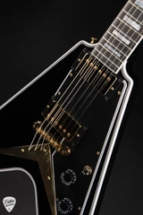 Gibson Custom Shop Flying V Custom Ebony Electric Guitar