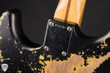 Fender Custom Shop Master Built 1957 Stratocaster Ultra Relic Electric Guitar in Black Over Graffiti Yellow