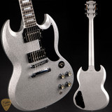 Gibson Custom Shop Made 2 Measure SG Custom Gloss Silver Sparkle Electric Guitar