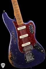 Fender Custom Shop Eddie's Guitars Exclusive Heavy Relic® Bass VI Bass Guitar in Purple Sparkle Over Black