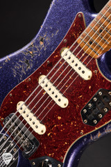 Fender Custom Shop Eddie's Guitars Exclusive Heavy Relic® Bass VI Bass Guitar in Purple Sparkle Over Black