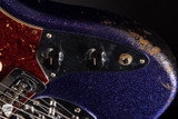 Fender Custom Shop Eddie's Guitars Exclusive Heavy Relic® Bass VI Bass Guitar in Purple Sparkle Over Black