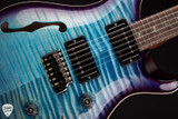 Paul Reed Smith Eddie’s Wood Library Custom 24 Semi-Hollow Swamp Ash/Torrefied Maple Aquableux w/Purple Burst Electric Guitar