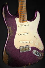Fender Eddie's Guitars Exclusive Custom Shop 1957 Stratocaster Roasted Ash Heavy Relic - Magenta Sparkle #R100111