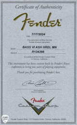 Fender Custom Shop Eddie’s Guitars Exclusive Heavy Relic® Bass VI Bass Guitar in Black Sparkle