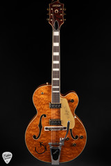 Gretsch G6120TGQM-56 Limited Edition Quilt Classic Chet Atkins Hollow Body Electric Guitar in Roundup Orange Stain
