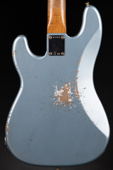 Fender Custom Shop 64 Precision Bass Heavy Relic P/J Bass Guitar in Ice Blue Metallic