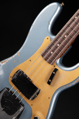 Fender Custom Shop 64 Precision Bass Heavy Relic P/J Bass Guitar in Ice Blue Metallic