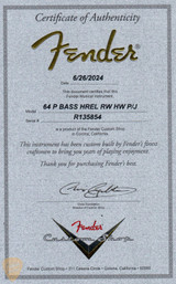 Fender Custom Shop 64 Precision Bass Heavy Relic P/J Bass Guitar in Inca Silver