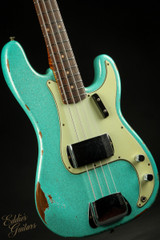 Fender Eddie's Guitars Exclusive Custom Shop 1957 Precision Bass Heavy Relic - Seafoam Green Sparkle #R117585