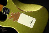 2023 - Fender Custom Shop Eddie's Guitars Exclusive Dealer Select Roasted 1963 Stratocaster Heavy Relic - Chartreuse Sparkle #XN15600