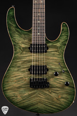 Suhr Modern Burl Maple Electric Guitar in Faded Trans Green Burst