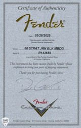 Fender Certificate of Authenticity