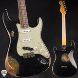 Fender Custom Shop Limited Edition Hotshot Stratocaster Heavy Relic electric guitar in Black Sparkle over Aged Chartreuse Sparkle