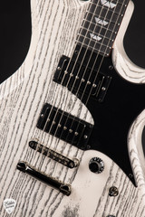 Tom Anderson Wolfhound Mutt Electric Guitar in White with Black Dog Hair