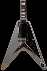 Gibson Custom Shop Made 2 Measure Flying V Custom Gloss Electric Guitar in Silver Sparkle 7.1 #CS400958