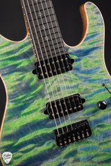 Suhr Modern 7 Quilt Roasted Electric Guitar in Trans Algae