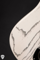 Tom Anderson Raven Classic Electric Guitar in White with Black Dog Hair