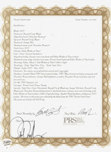 PRS Private Stock Certificate of Authenticity