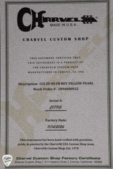 Charvel Certificate of authenticity