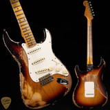 2024 - Fender Custom Shop Limited Edition Red Hot Stratocaster Super Heavy Relic - Faded Aged Chocolate 3-Tone Sunburst