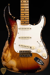 2024 - Fender Custom Shop Limited Edition Red Hot Stratocaster Super Heavy Relic - Faded Aged Chocolate 3-Tone Sunburst
