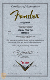 2024 - Fender Custom Shop LTD 1964 Telecaster Relic - Aged Ocean Turquoise