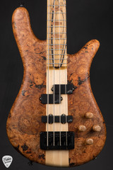 Spector NS2 4 String Neck Thru Bass Guitar in Maple Burl and Swamp Ash