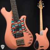 Bacci Marleo 5 String Electric Bass Guitar in Velvet Peach with Parato Waves