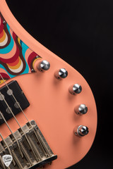 Bacci Marleo 5 String Electric Bass Guitar in Velvet Peach with Parato Waves