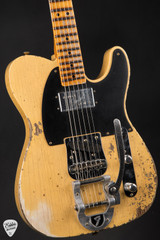 Fender Custom Shop CuNiFe Blackguard Bigsby Telecaster Heavy Relic Electric Guitar in Aged Nocaster Blonde