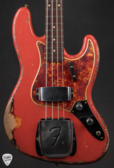 Fender Custom Shop Masterbuilt W22 1961 Jazz Bass Heavy Relic - Aged Fiesta Red Over 3-Color Sunburst