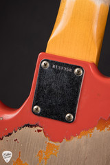 Fender Custom Shop Masterbuilt W22 1961 Jazz Bass Heavy Relic - Aged Fiesta Red Over 3-Color Sunburst
