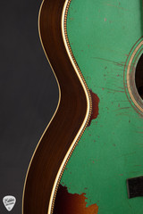 Atkin OM37 Heavy Aged Baked Adirondack Spruce and Indian Rosewood Acoustic Guitar Sherwood Green over Shade Top