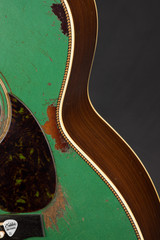 Atkin OM37 Heavy Aged Baked Adirondack Spruce and Indian Rosewood Acoustic Guitar Sherwood Green over Shade Top