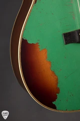 Atkin OM37 Heavy Aged Baked Adirondack Spruce and Indian Rosewood Acoustic Guitar Sherwood Green over Shade Top