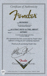 Fender Custom Shop Master Built 1963 Stratocaster Ultra Relic Electric Guitar in Faded Sonic Blue