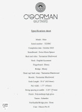 Brendan O’Gorman Acoustic Guitar Moir 12 Fret Swiss Moon Spruce and Tasmanian Blackwood