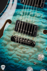 Paul Reed Smith Private Stock 11895 Hollowbody I Piezo Quilted Maple Swamp Ash electric guitar in Sub Zero Glow