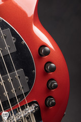 Ernie Ball Music Man Bongo 6 HH Bass Guitar in Blood Orange