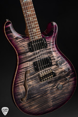 Paul Reed Smith Eddie’s Guitars Wood Library Custom 24 Semi-Hollow Swamp Ash/Cocobolo Electric Guitar in Charcoal Purple Burst